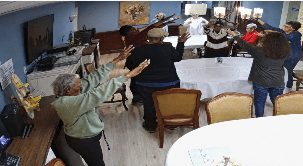 Morning Stretching Keeps Knollwood Residents Moving
